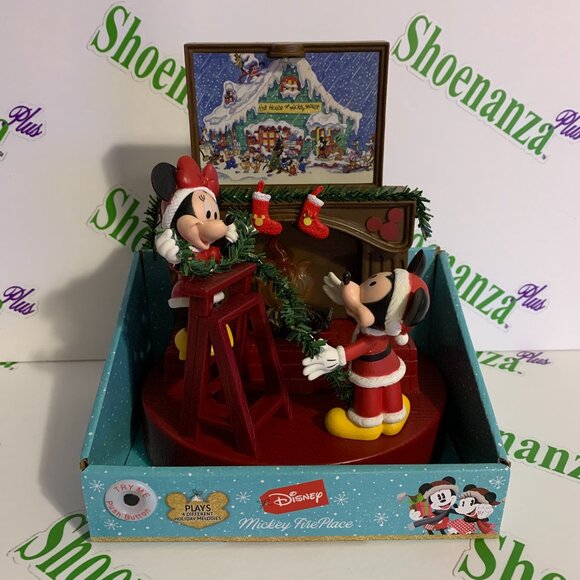 Ruz Disney Mickey & Minnie Mouse Fireplace Lights Musical Christmas Animated - Picture 1 of 6